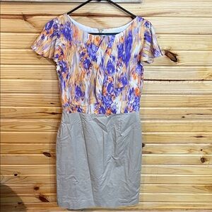 ANTONIO MELANI Purple and Yellow Print Dress